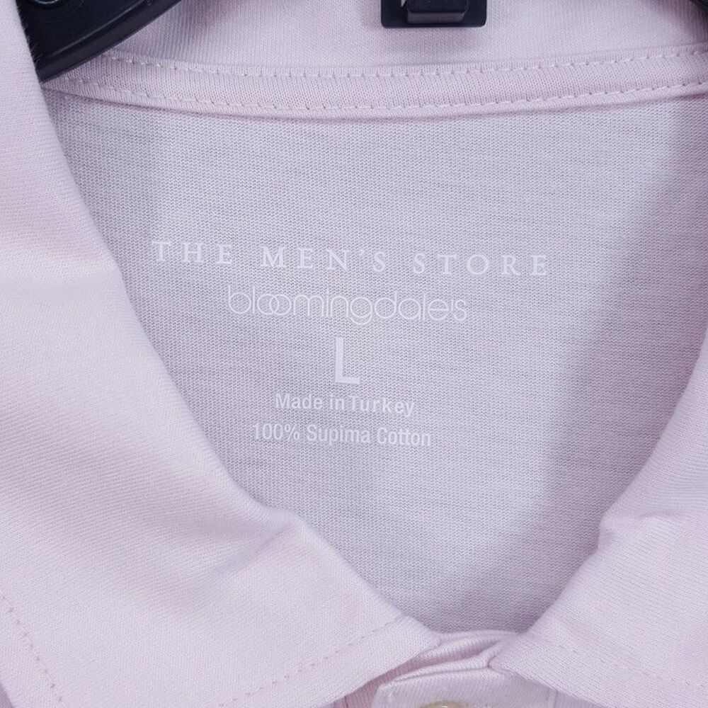 BLOOMINGDALES Polo Shirt Mens Large Light Pink Supima Cotton Pullover - Picture 3 of 5